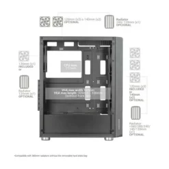 Caja/Torre Mars Gaming MC-3000 Mesh Negro