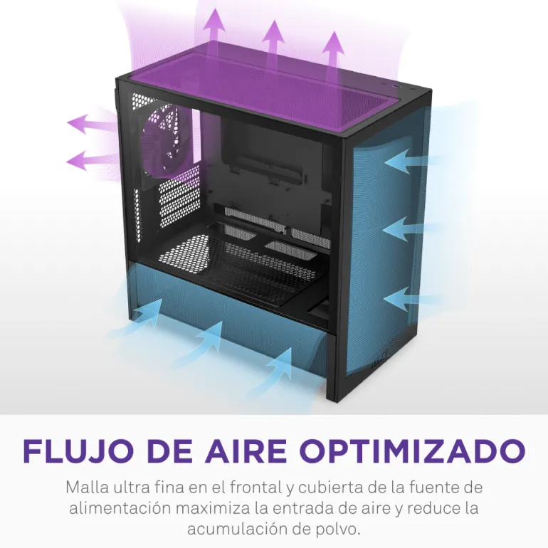 Caja/Torre NZXT H3 Flow (2025) mATX Negro
