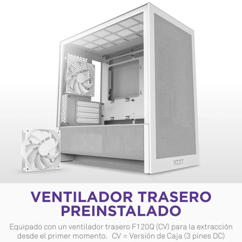Caja/Torre NZXT H3 Flow (2025) mATX Blanco