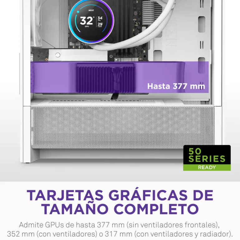 Caja/Torre NZXT H3 Flow (2025) mATX Blanco