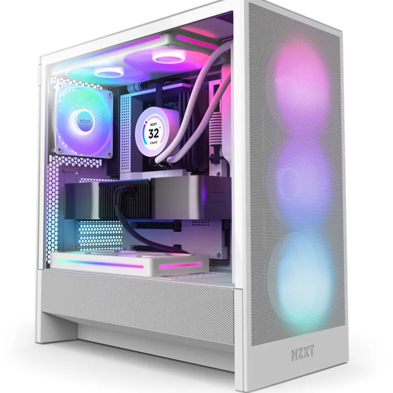 Caja/Torre NZXT H5 Flow RGB Blanco