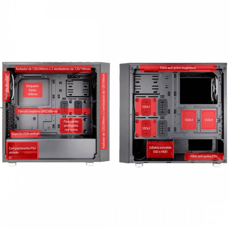 Caja/Torre Talius Auriga Negro