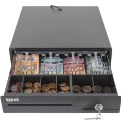 Cajón Portamonedas iggual IRON-10 38cm 4+6 Negro