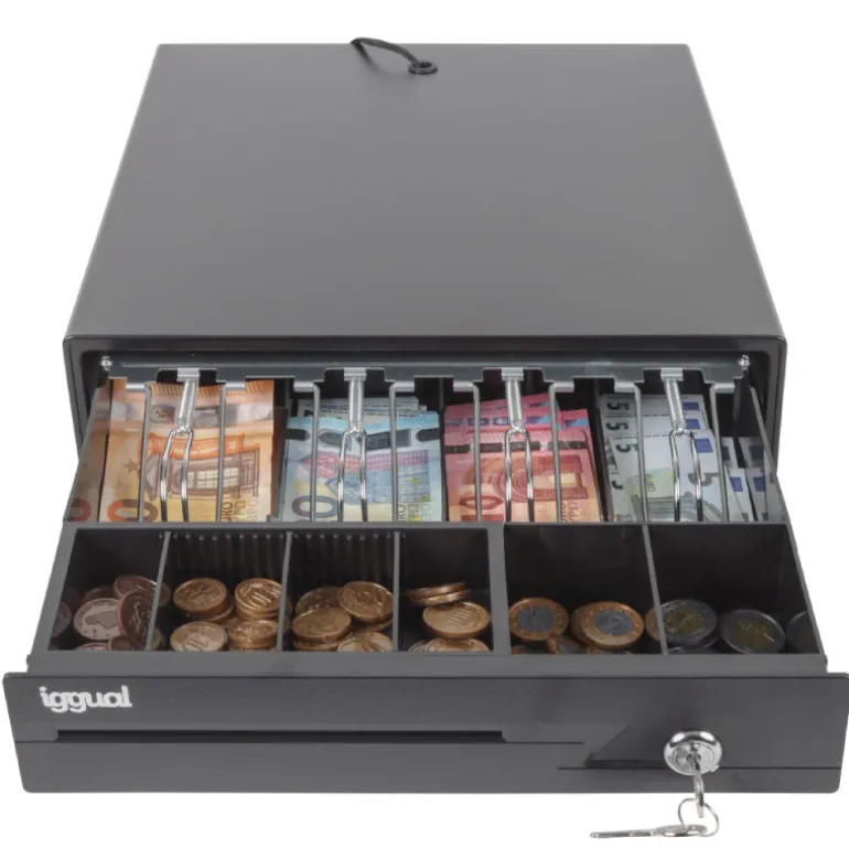 Cajón Portamonedas iggual IRON-10 38cm 4+6 Negro