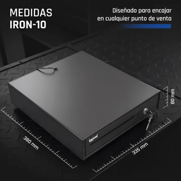 Cajón Portamonedas iggual IRON-10 38cm 4+6 Negro