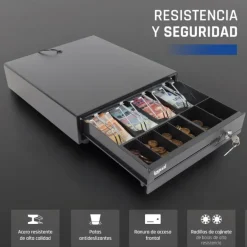 Cajón Portamonedas iggual IRON-10 38cm 4+6 Negro