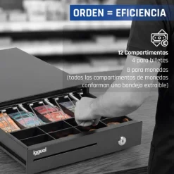 Cajón Portamonedas iggual IRON-15 37cm Negro