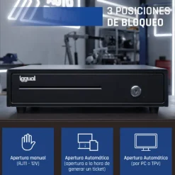 Cajón Portamonedas iggual IRON-15 37cm Negro