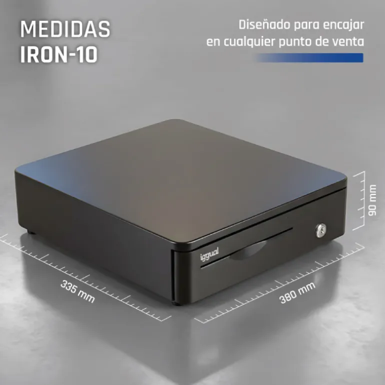 Cajón Portamonedas iggual IRON-10R 38cm Negro