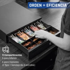 Cajón Portamonedas iggual IRON-35 42cm Negro