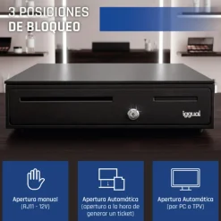 Cajón Portamonedas iggual IRON-35 42cm Negro