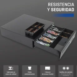 Cajón Portamonedas iggual IRON-35 42cm Negro