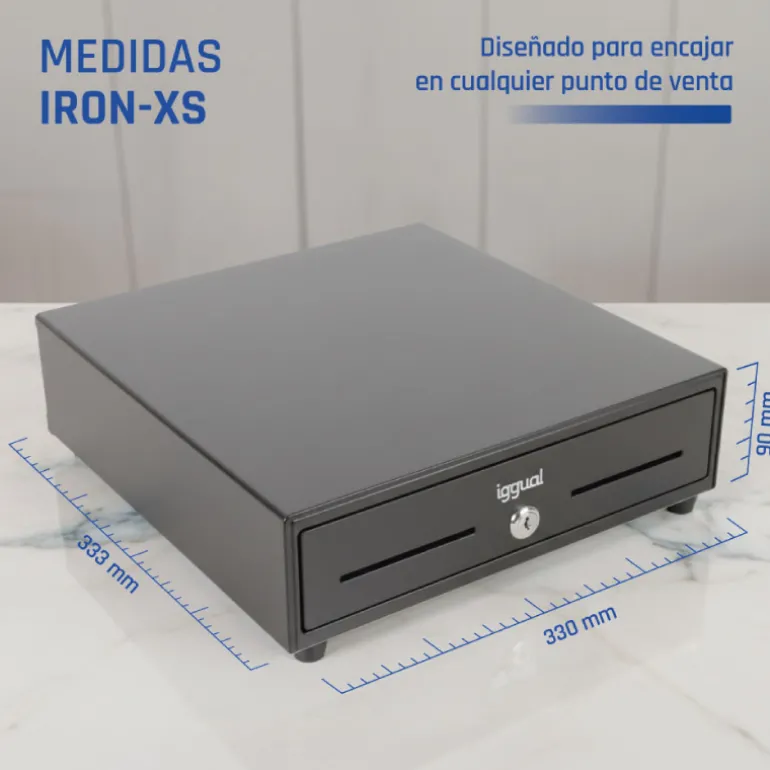 Cajón Portamonedas iggual IRON-XS 33cm 4+8 Negro