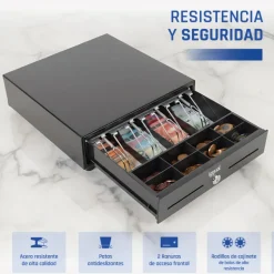 Cajón Portamonedas iggual IRON-XS 33cm 4+8 Negro