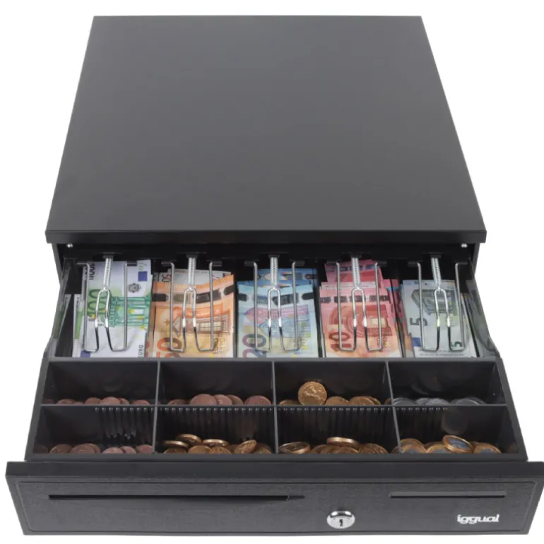 Cajón Portamonedas Iggual IRON-20 42cm Negro