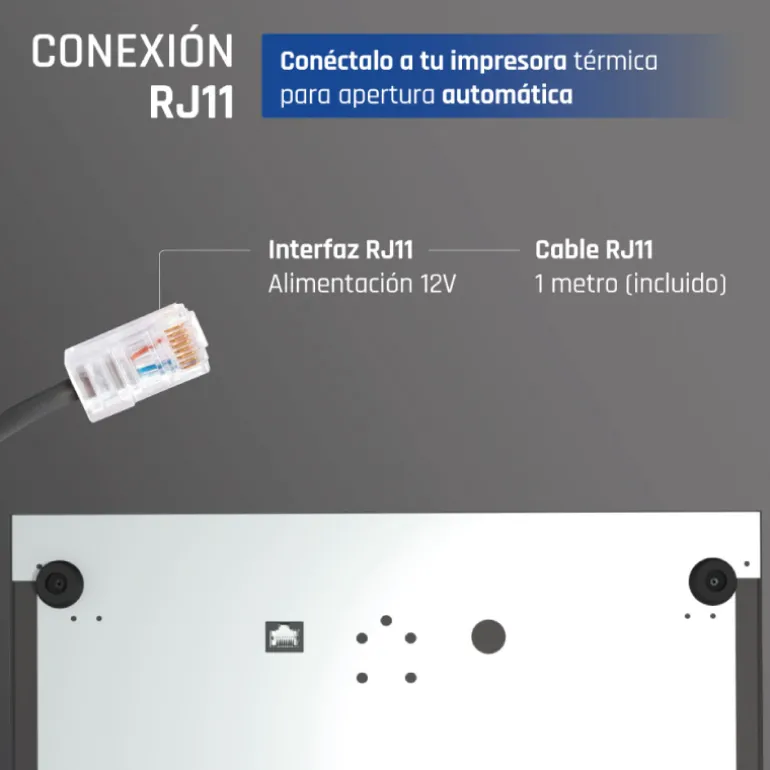 Cajón Portamonedas Iggual IRON-20 42cm Negro