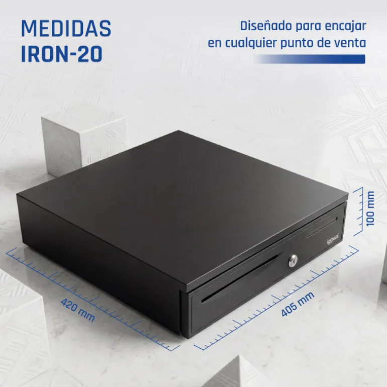 Cajón Portamonedas Iggual IRON-20 42cm Negro