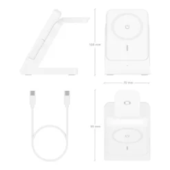 Cargador Aisens Inalámbrico Batería Externa 4 en 1 Blanco