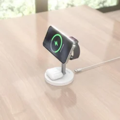 Cargador Aisens Inalámbrico USB-C Qi 3 en 1 Blanco