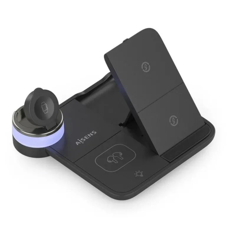 Cargador Aisens Inalámbrico USB-C 4 en 1 Negro