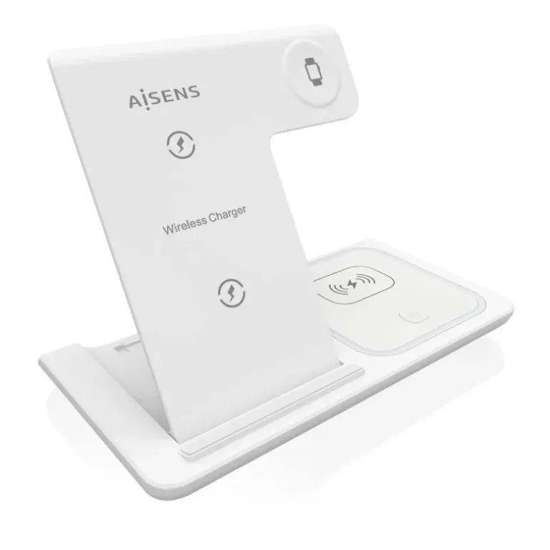 Cargador Aisens Inalámbrico USB-C 3 en 1 Blanco
