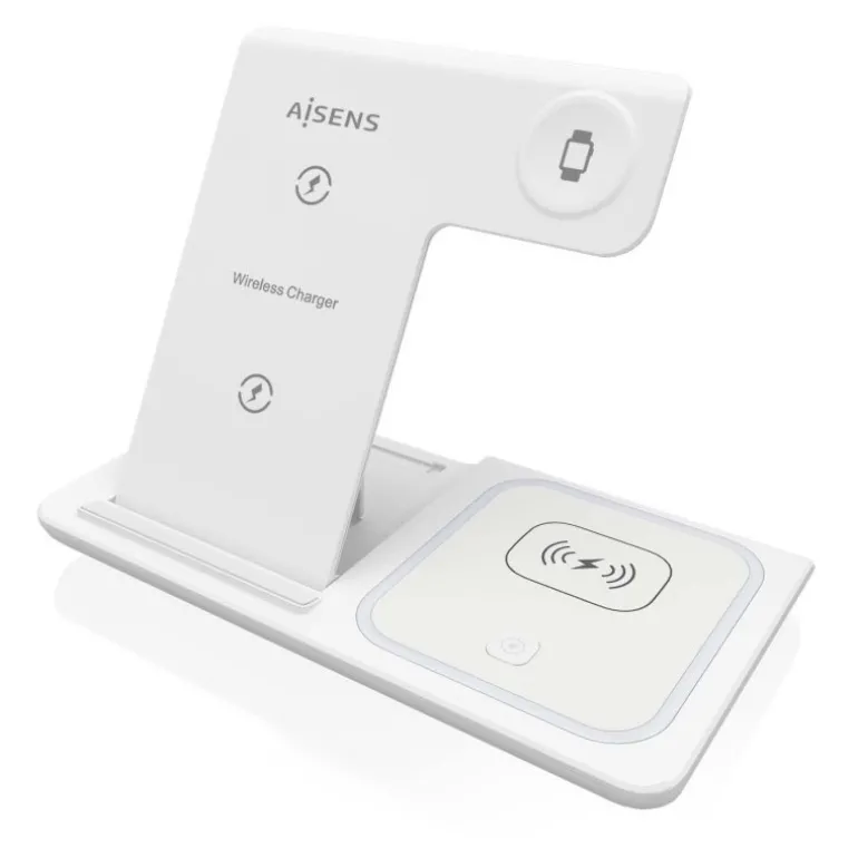 Cargador Aisens Inalámbrico USB-C 3 en 1 Blanco