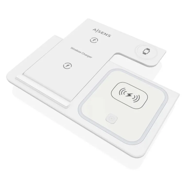 Cargador Aisens Inalámbrico USB-C 3 en 1 Blanco