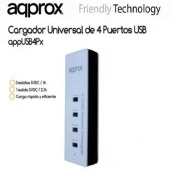 Cargador Approx appUSB4PW 4 USB Blanco