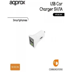 Cargador Coche Approx appUSBCARW Blanco