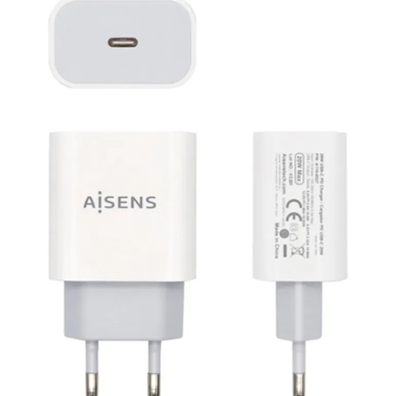 Cargador USB Aisens A110-0537 20W USB-C PD3.0 Blanco