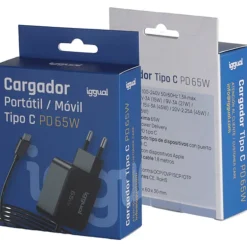 Cargador USB iggual Portátil Y Móvil Tipo C PD 65W