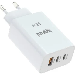 Cargador USB iggual Triple USB-A + 2 x Tipo C GaN 65W