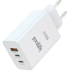 Cargador USB iggual Triple USB-A + 2 x Tipo C GaN 65W