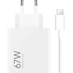 Cargador Xiaomi 67W HyperCharge Combo (1xUSB-A) Blanco + Cable (USB A-C)