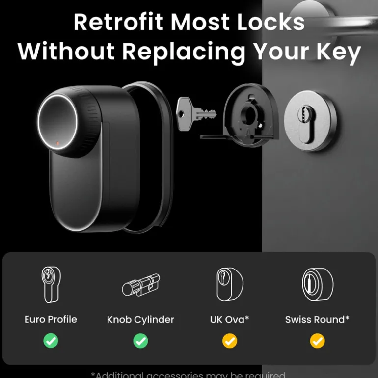 Cerradura Inteligente SwitchBot Lock Ultra TOUCH Combo Inalámbrico Negro