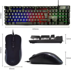 Combo Ewent PL3201 Teclado + Ratón Gaming Negro