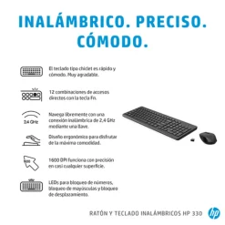 Combo Teclado/Ratón HP 330 Inalámbrico Negro