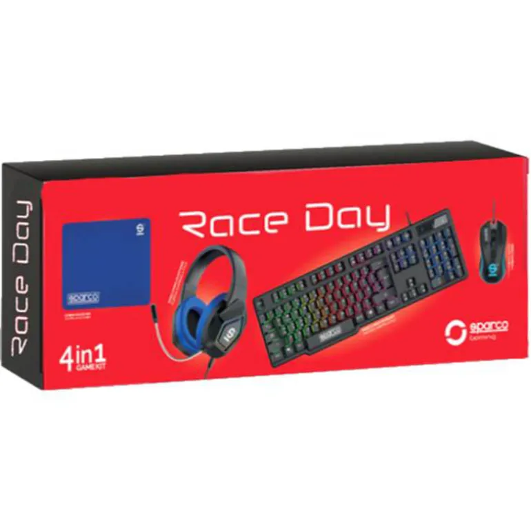Combo Teclado/Ratón Sparco Kit Gaming 4 En 1 Alfombrilla + Auriculares