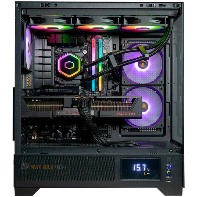 COOLPC RED X - Ryzen 7 7800X3D / Radeon RX 9070 XT 16GB / 32GB DDR5 6000Mhz / NVMe 2TB