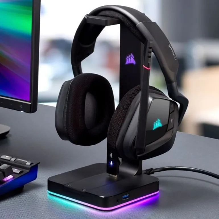 Corsair Premium ST100 RGB Gaming Surround 7.1 - Soporte Auriculares