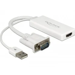 Delock VGA a HDMI Con Audio Blanco - Adaptador