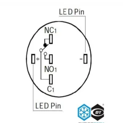 DimasTech 19mm LED Amaillo - Pulsador