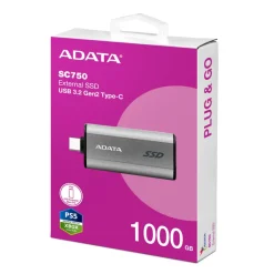 Disco Duro Externo Adata SC750 SSD 1TB USB 3.2 Negro