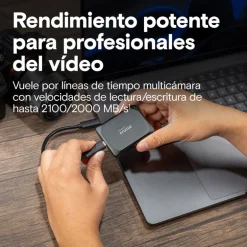 Disco Duro Externo Crucial X10 Pro SSD 1TB USB 3.2 Gen2 2x2 Negro