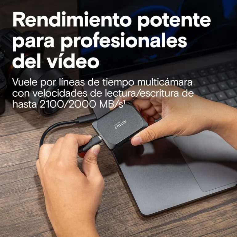 Disco Duro Externo Crucial X10 Pro SSD 1TB USB 3.2 Gen2 2x2 Negro