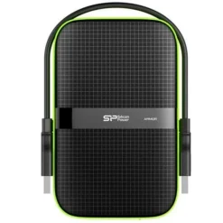 Disco Duro Externo Silicon Power Armor A60 HDD 1TB 2.5" USB 3.2 Resistente Golpes Agua Negro