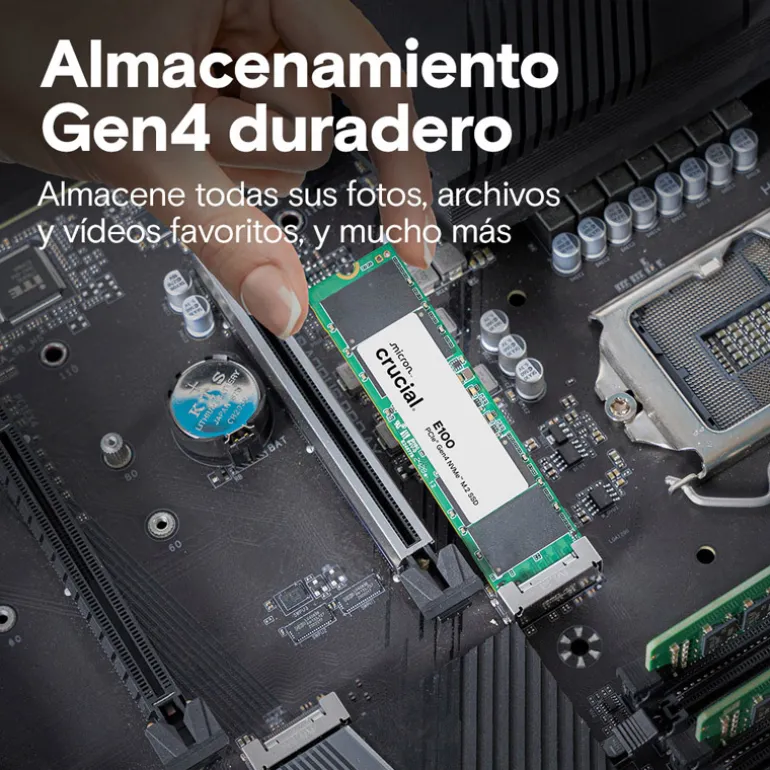 Disco Duro M.2 Crucial E100 480GB PCIe Gen4 x4 NVMe SSD