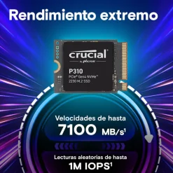 Disco Duro M.2 Crucial P310 2TB PCIe Gen4 x4 NVMe SSD 2230