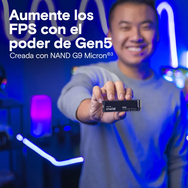 Disco Duro M.2 Crucial P510 1TB PCIe Gen5 x4 NVMe SSD