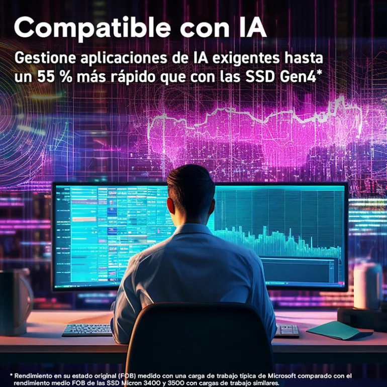 Disco Duro M.2 Crucial T705 2TB PCIe Gen5 x4 NVMe SSD